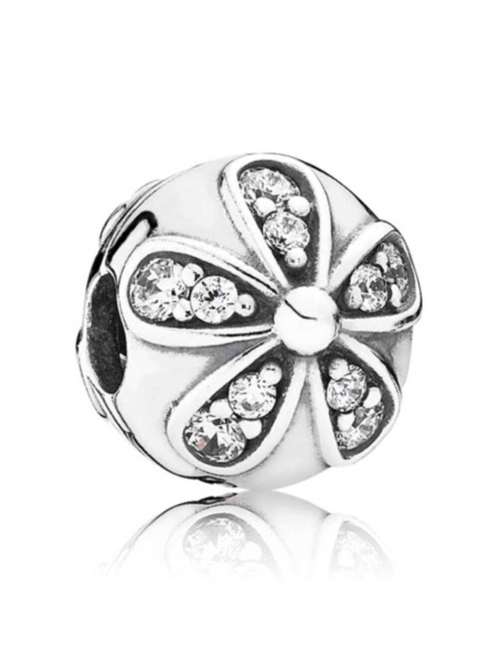 Pandora Sterling Silver Dazzling Daisies Clip with Clear Zirconia - 791493cz